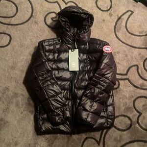 Black canada goose mens crofton hoodie